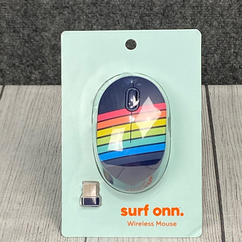 Surf‎ Onn. Wireless Mouse Rainbow Stripe 5 Button - New in Box